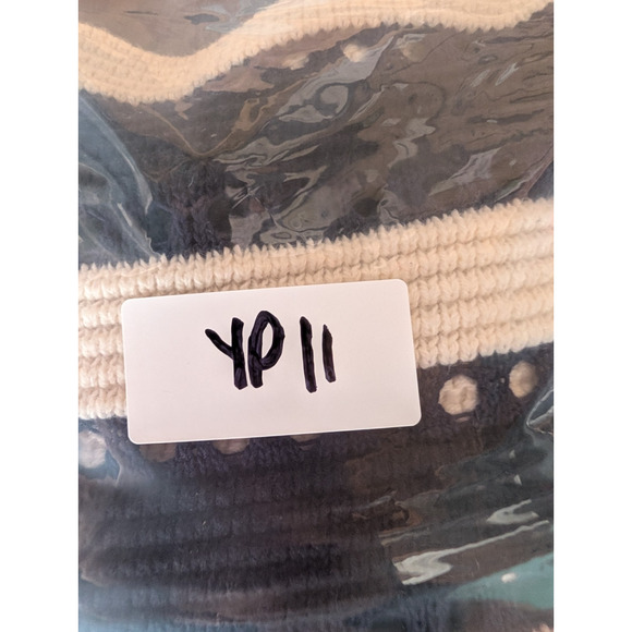 Self-Portrait Striped Balloon Sleeve Cropped Sweater Navy White Small Prep Twee - Picture 15 of 15